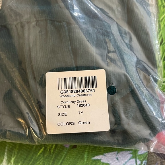 Beebay Green Woodland Creatures Corduroy A-Line Dress - Girls, Size 7Y, NWOT - Picture 12 of 12